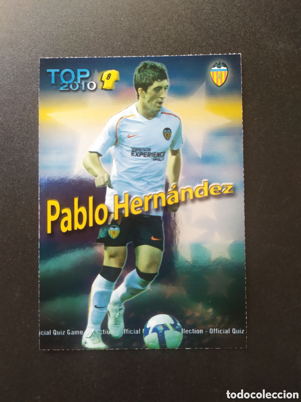 Cromos de f&uacute;tbol: Mundicromo fichas Liga 2009 2010 09 10 Pablo Hern&aacute;ndez top brillo azul n&deg; 608 Valencia