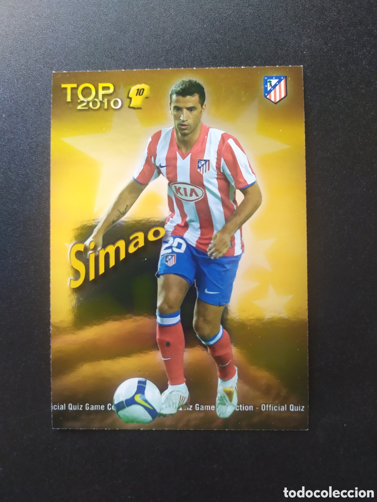Cromos de f&uacute;tbol: Mundicromo fichas Liga 2009 2010 09 10 Simao top brillo dorado n&deg; 615 Atl&eacute;tico Madrid