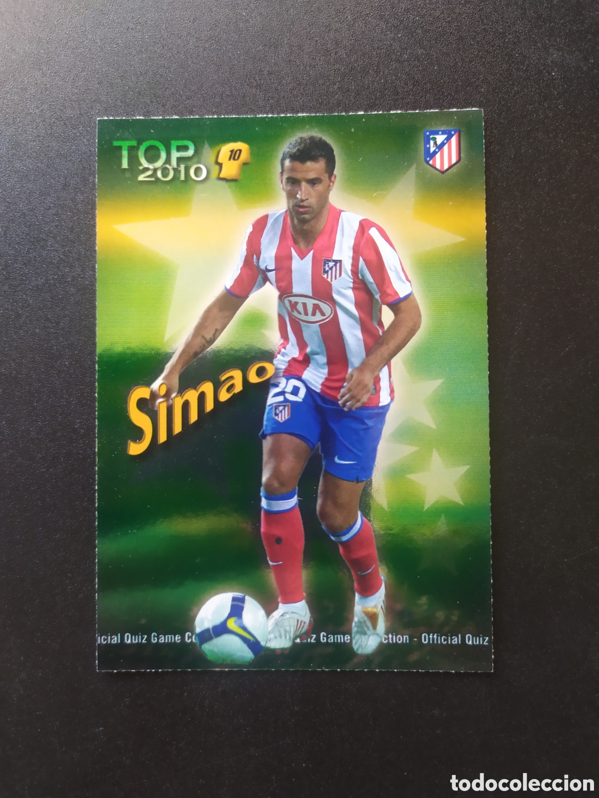 Cromos de f&uacute;tbol: Mundicromo fichas Liga 2009 2010 09 10 Simao top brillo verde n&deg; 615 Atl&eacute;tico Madrid