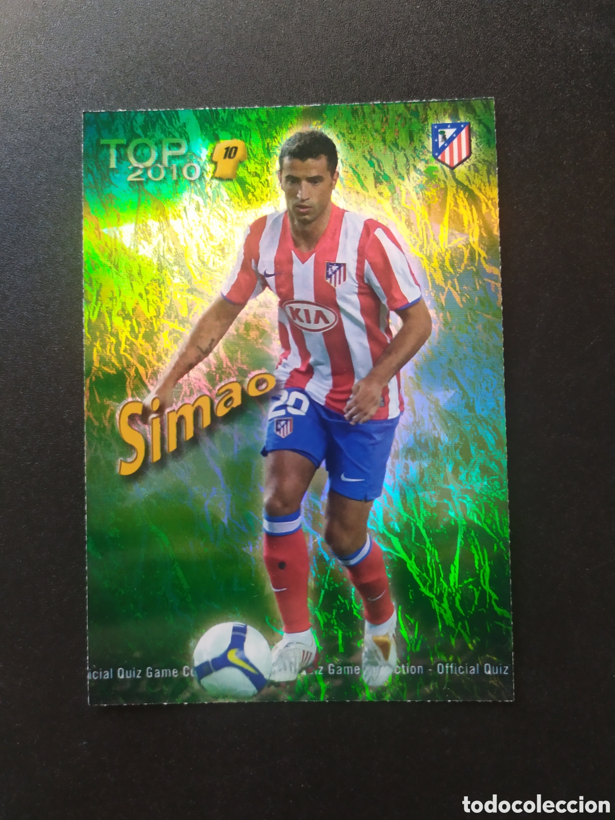 Cromos de f&uacute;tbol: Mundicromo fichas Liga 2009 2010 09 10 Simao top brillo jaspeado n&deg; 615 Atl&eacute;tico Madrid