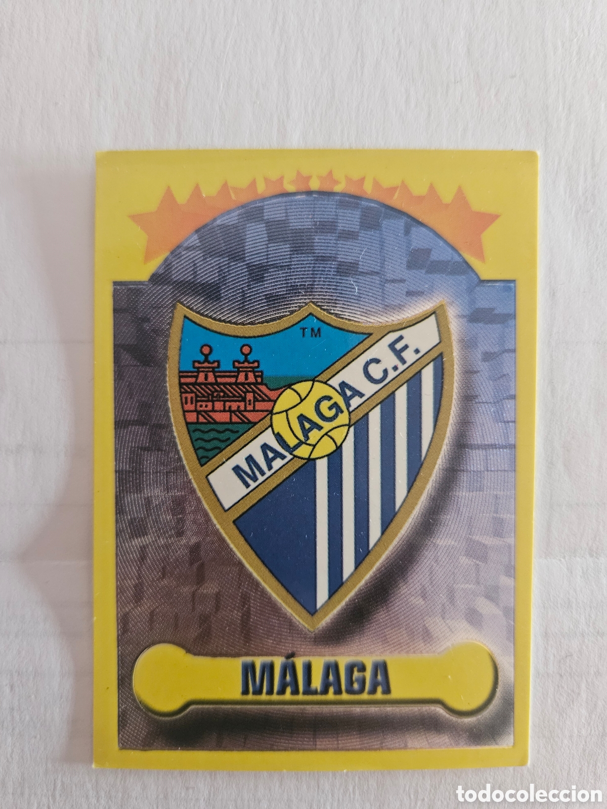 Cromos de f&uacute;tbol: Cromo Panini liga 99 00 escudo 305 m&aacute;laga sin pegar