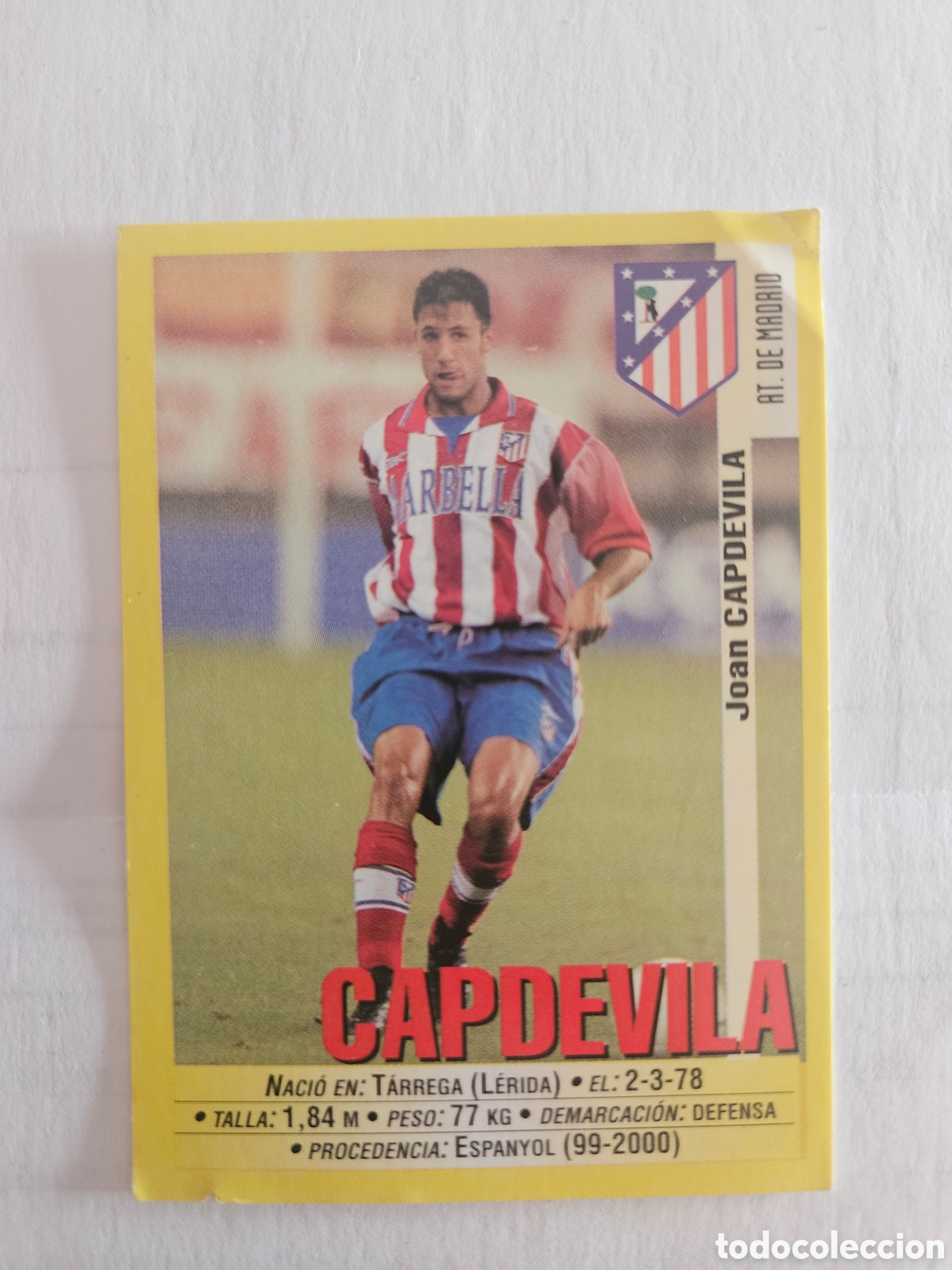 Cromos de f&uacute;tbol: CAPDEVILA 235 AT MADRID PANINI 1999 2000 CROMO FUTBOL LIGA 99 00 - SIN PEGAR -