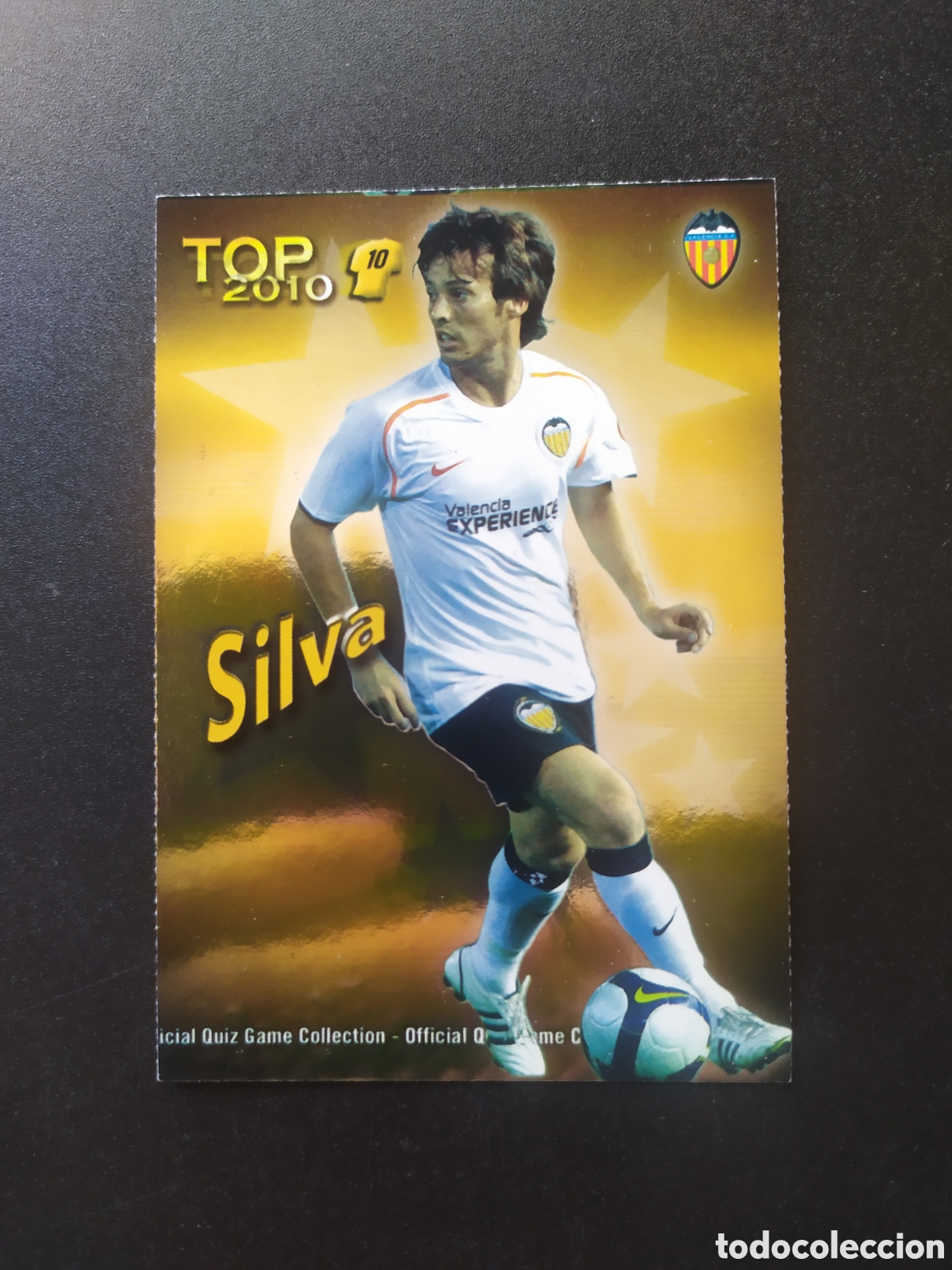 Cromos de f&uacute;tbol: Mundicromo fichas Liga 2009 2010 09 10 Silva top brillo dorado n&deg; 616 Valencia