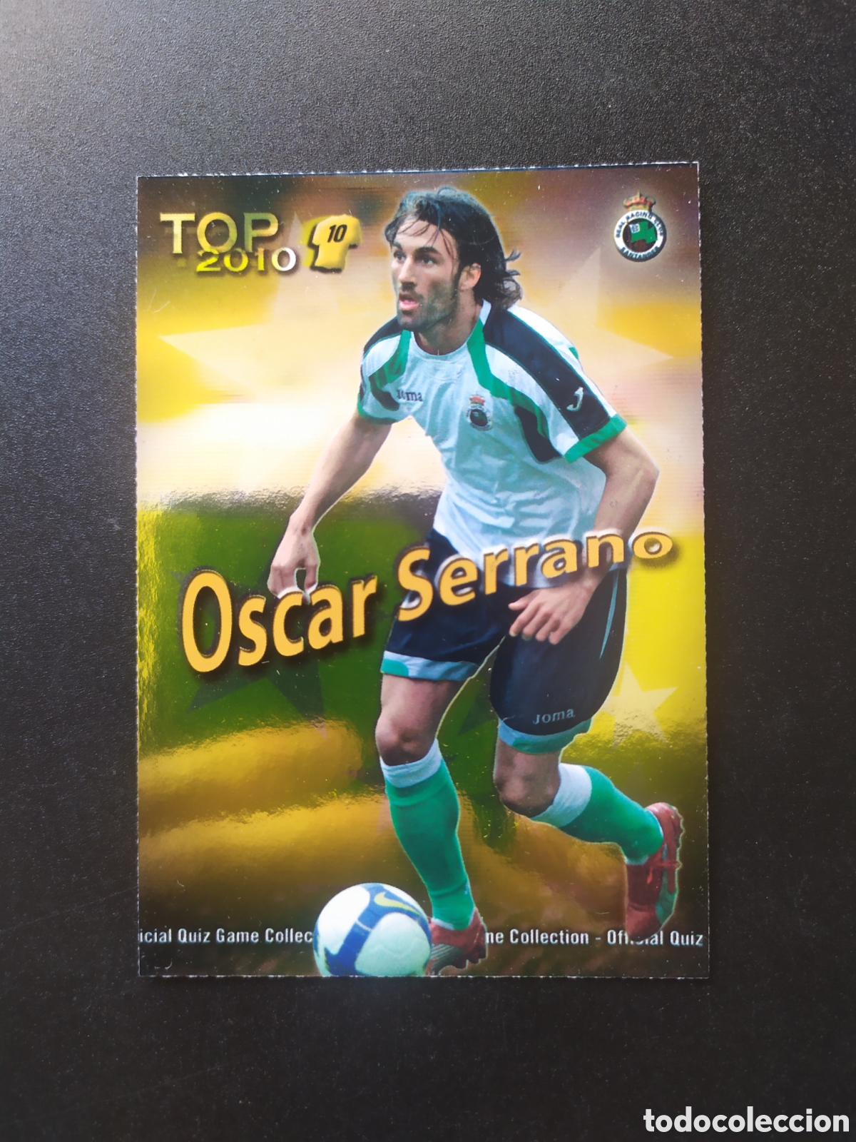 Cromos de f&uacute;tbol: Mundicromo fichas Liga 2009 2010 09 10 Oscar Serrano top brillo dorado n&deg; 617 Racing Santander