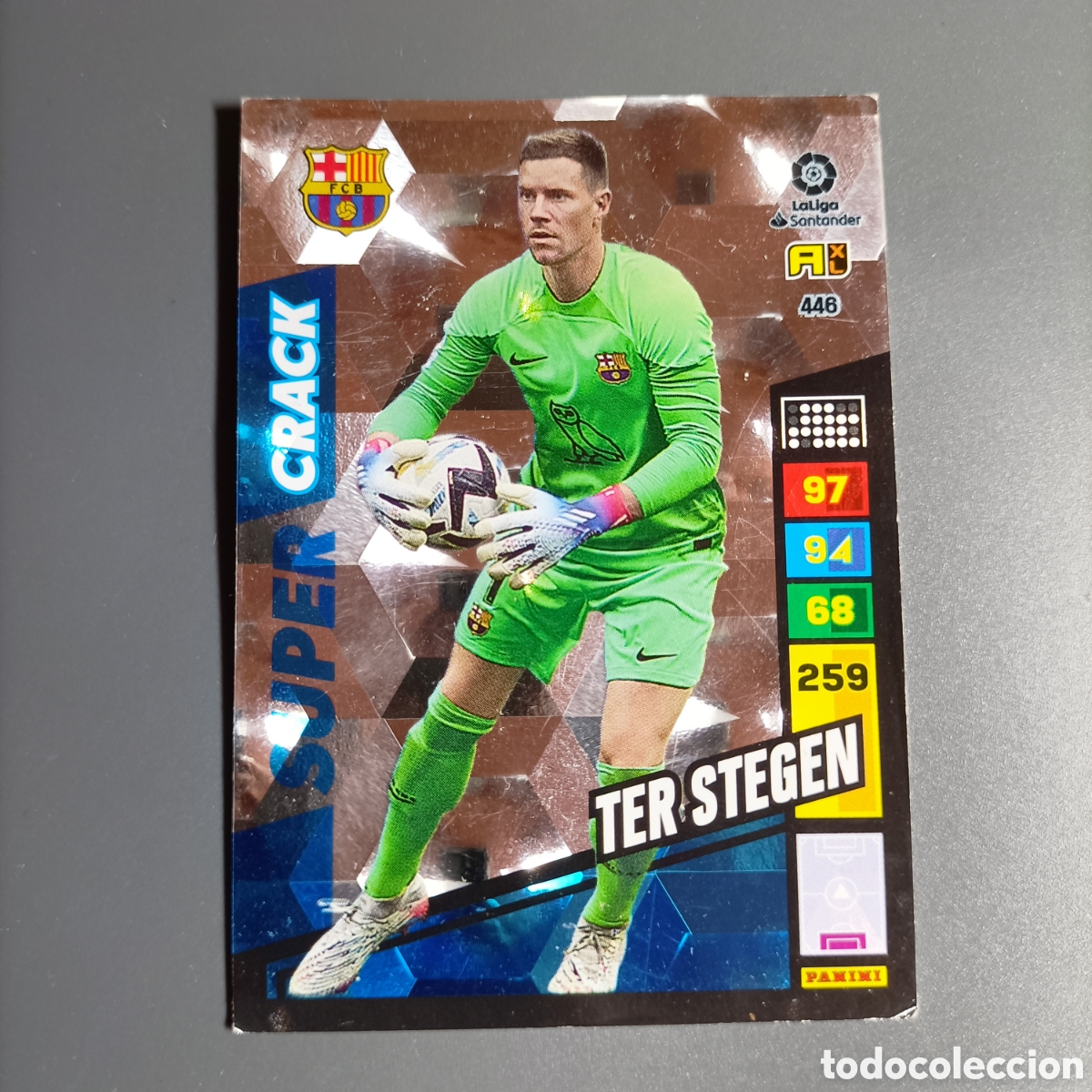 Cromos de f&uacute;tbol: ADRENALYN. LIGA 2022-2023 (FC BARCELONA) №446 TER STEGEN / SUPER CRACK