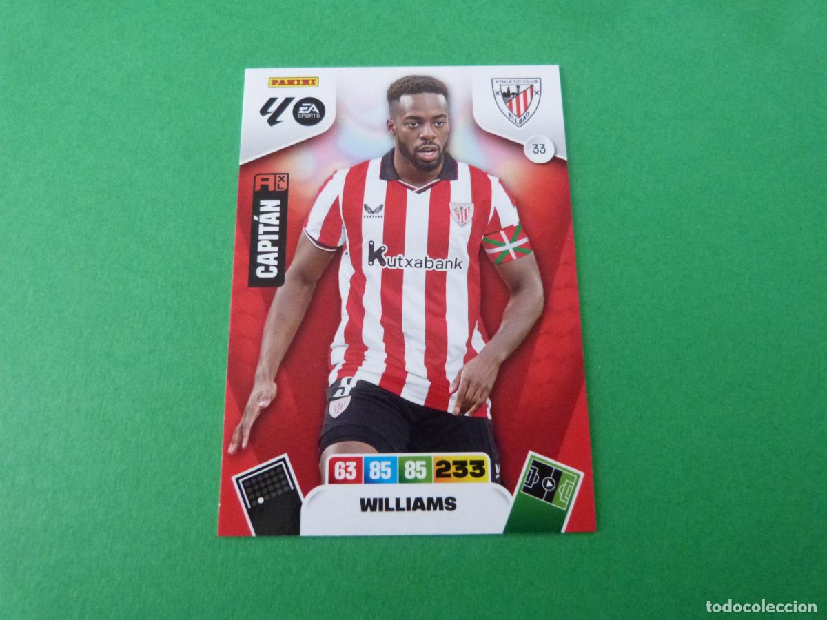 Cromos de f&uacute;tbol: TRADING CARD FUTBOL WILLIAMS ATH. BILBAO N&ordm; 33 LIGA ADRENALYN XL 2025-2026/25-26 PANINI