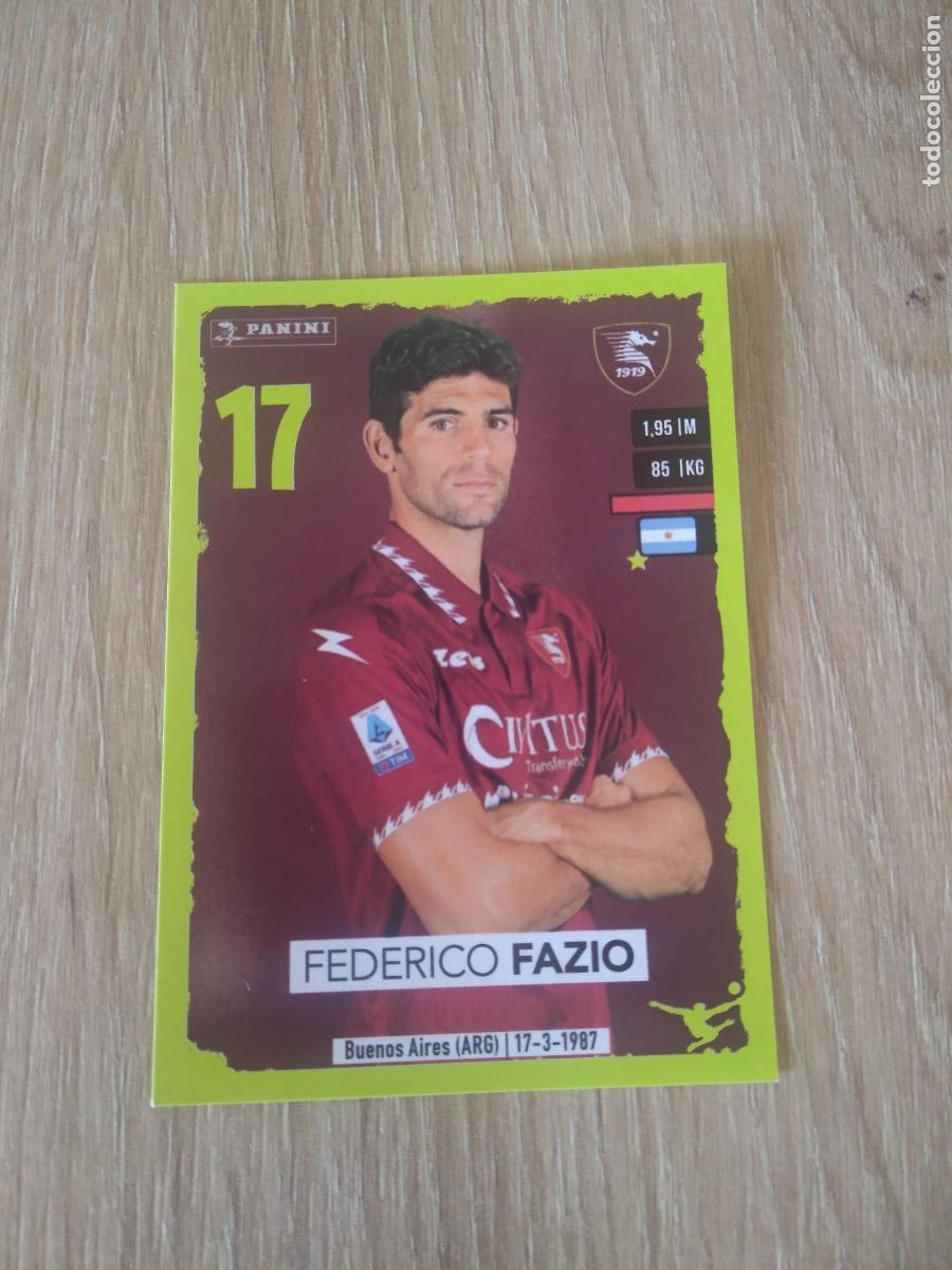 Cromos de f&uacute;tbol: 411 FEDERICO FAZIO SALERNITANA CROMO FUTBOL PANINI LIGA ITALIA 23-24 CALCIATORI 2023-2024