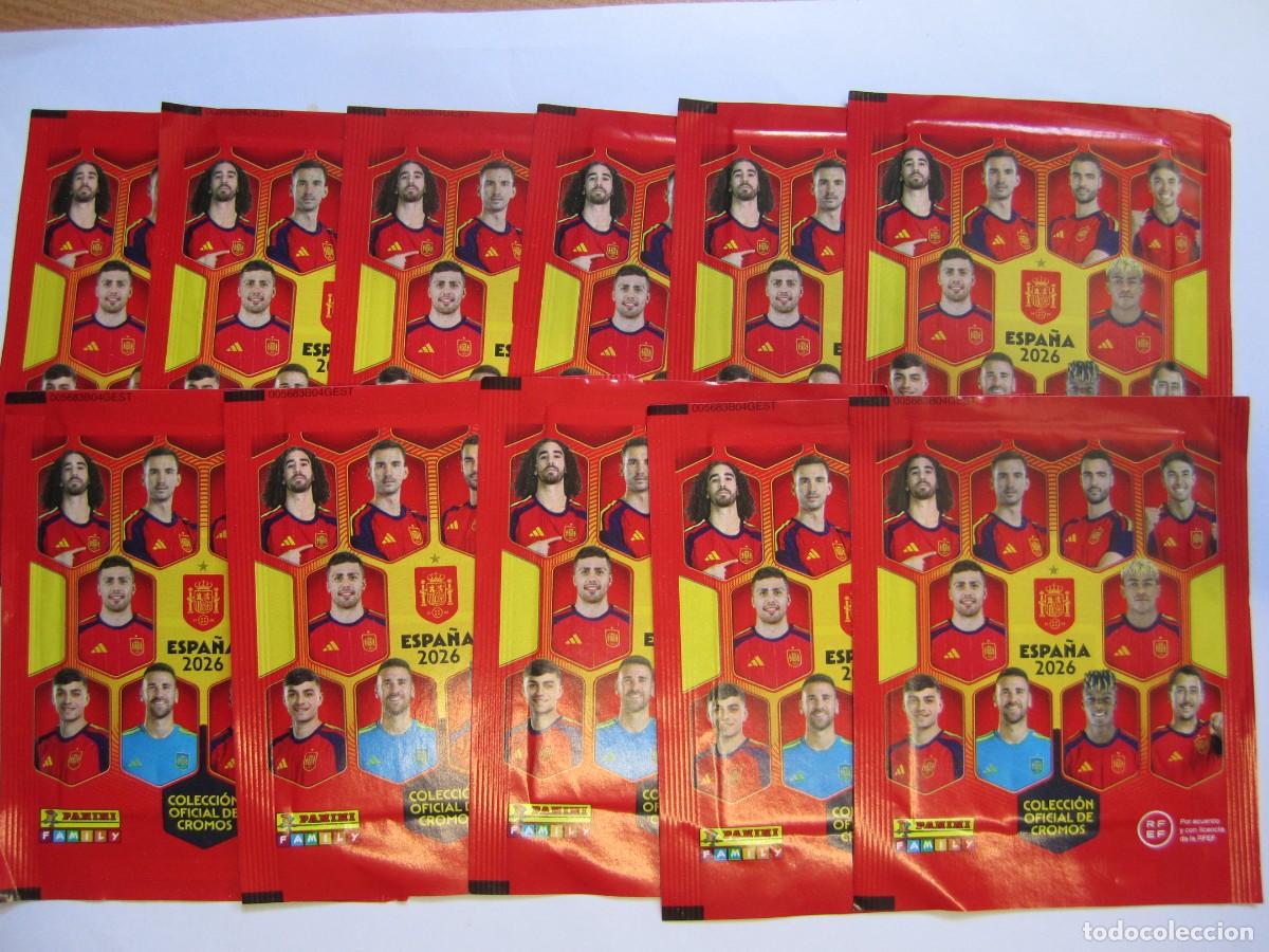 Cromos de f&uacute;tbol: lote 10 sobres de cromos espa&ntilde;a 2026 selecccion espa&ntilde;ola de futbol