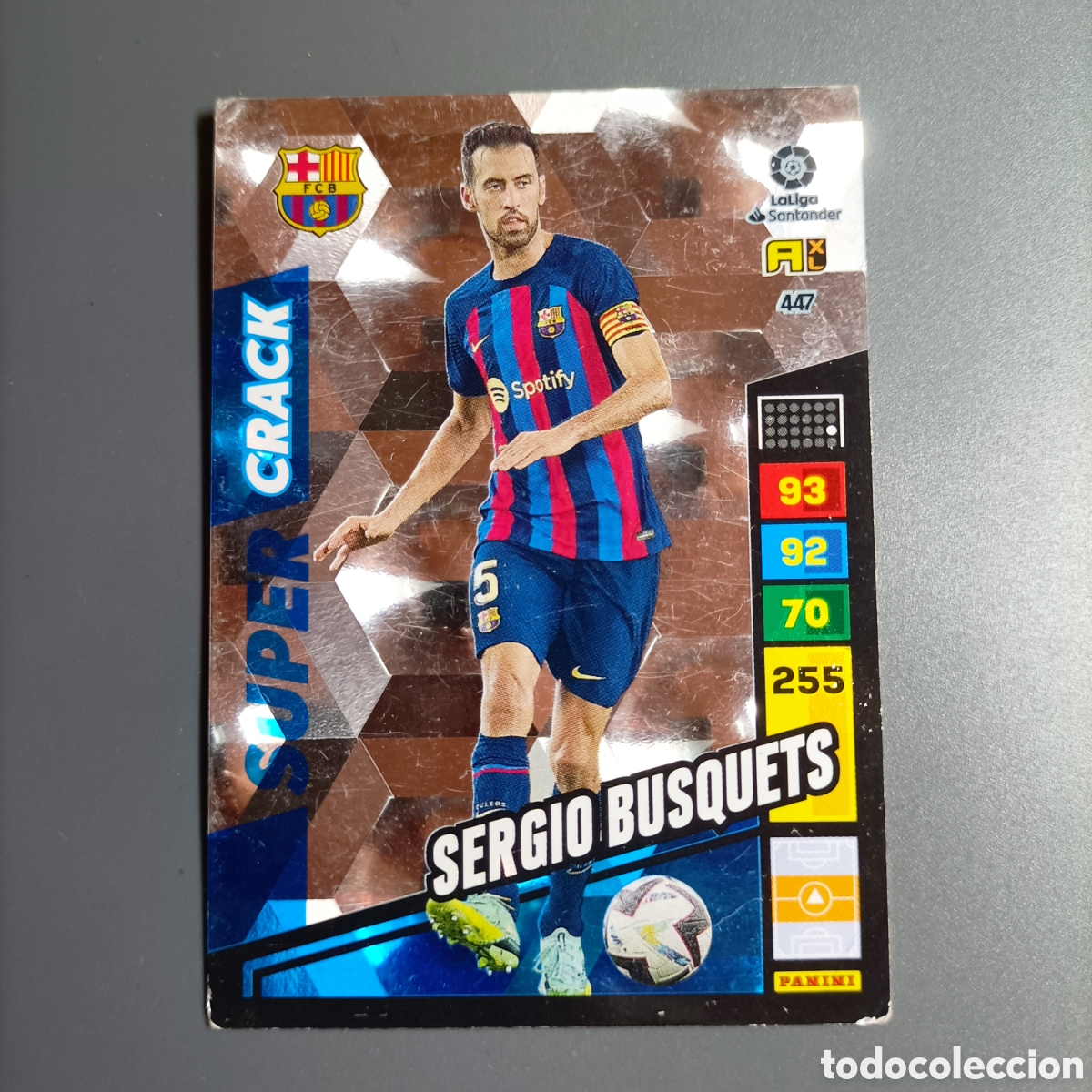 Cromos de f&uacute;tbol: ADRENALYN. LIGA 2022-2023 (FC BARCELONA) №447 SERGIO BUSQUETS / SUPER CRACK