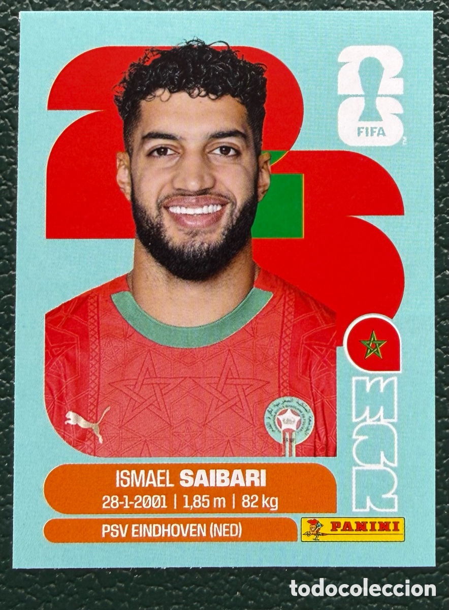 Fu&szlig;ball-Sticker: MAR 15 ISMAEL SAIBARI MARRUECOS CROMOS ALBUM FIFA WORLD CUP MUNDIAL 2026 PANINI