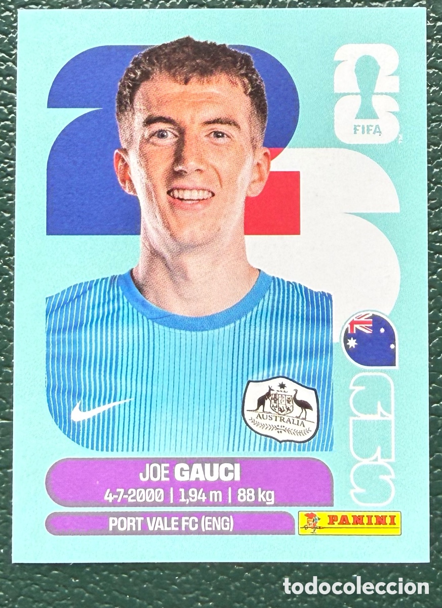 Cromos de Futebol: AUS 3 JOE GAUCI AUSTRALIA CROMOS ALBUM FIFA WORLD CUP MUNDIAL 2026 PANINI