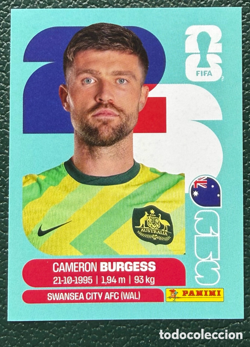 Cromos de Futebol: AUS 8 CAMERON BURGESS AUSTRALIA CROMOS ALBUM FIFA WORLD CUP MUNDIAL 2026 PANINI
