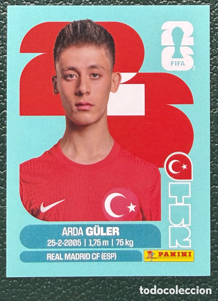 Fu&szlig;ball-Sticker: TUR 14 ARDA GULER TURQUIA CROMOS ALBUM FIFA WORLD CUP MUNDIAL 2026 PANINI