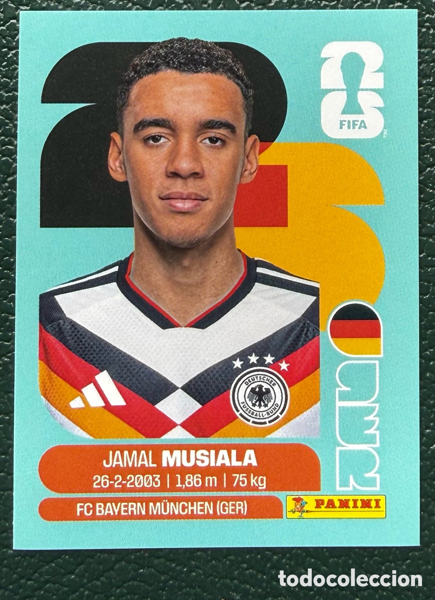 Fu&szlig;ball-Sticker: GER 15 JAMAL MUSIALA ALEMANIA CROMOS ALBUM FIFA WORLD CUP MUNDIAL 2026 PANINI