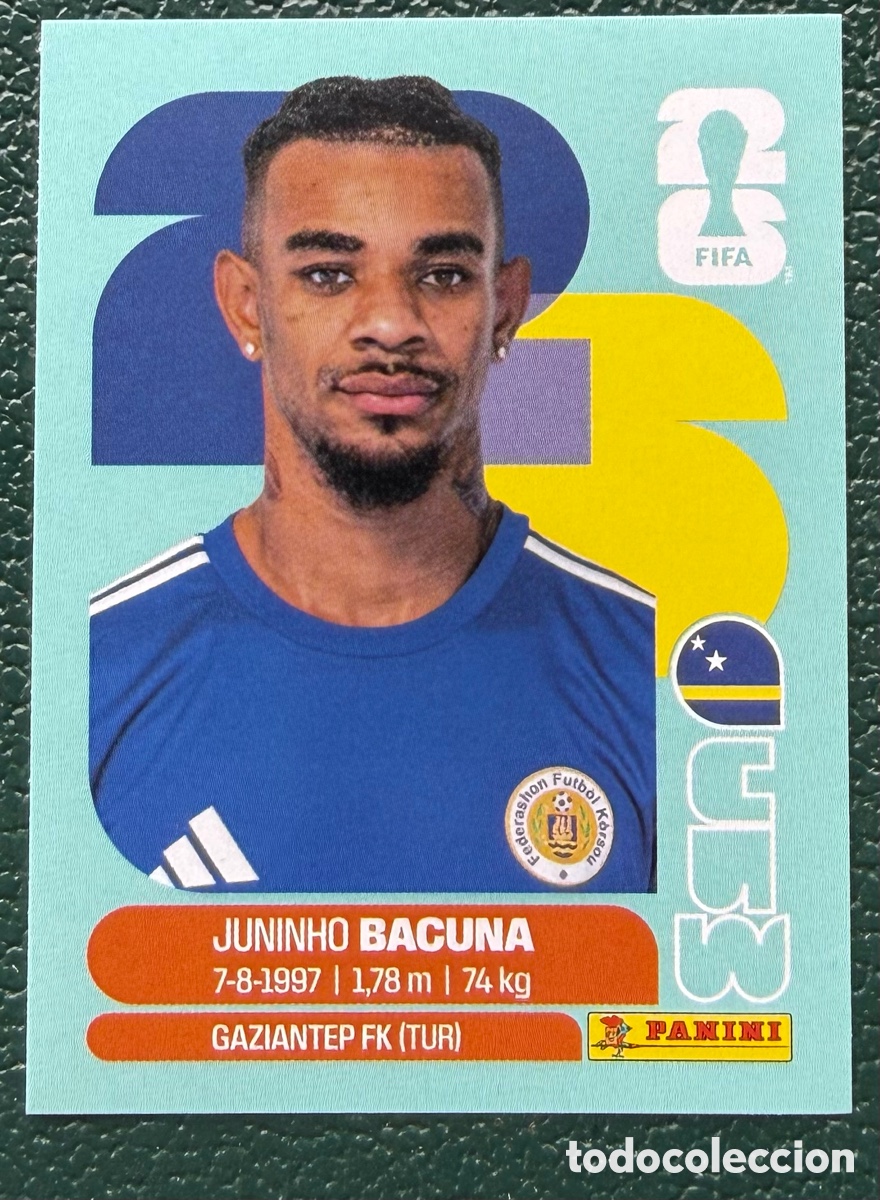 Fu&szlig;ball-Sticker: CUW 11 JUNINHO BACUNA CURA&Ccedil;AO CROMOS ALBUM FIFA WORLD CUP MUNDIAL 2026 PANINI