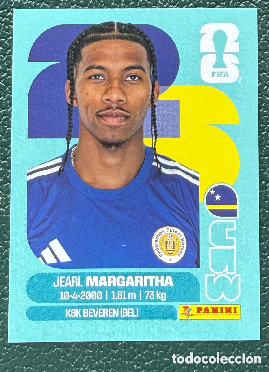 Fu&szlig;ball-Sticker: CUW 16 JEARL MARGARITHA CURA&Ccedil;AO CROMOS ALBUM FIFA WORLD CUP MUNDIAL 2026 PANINI