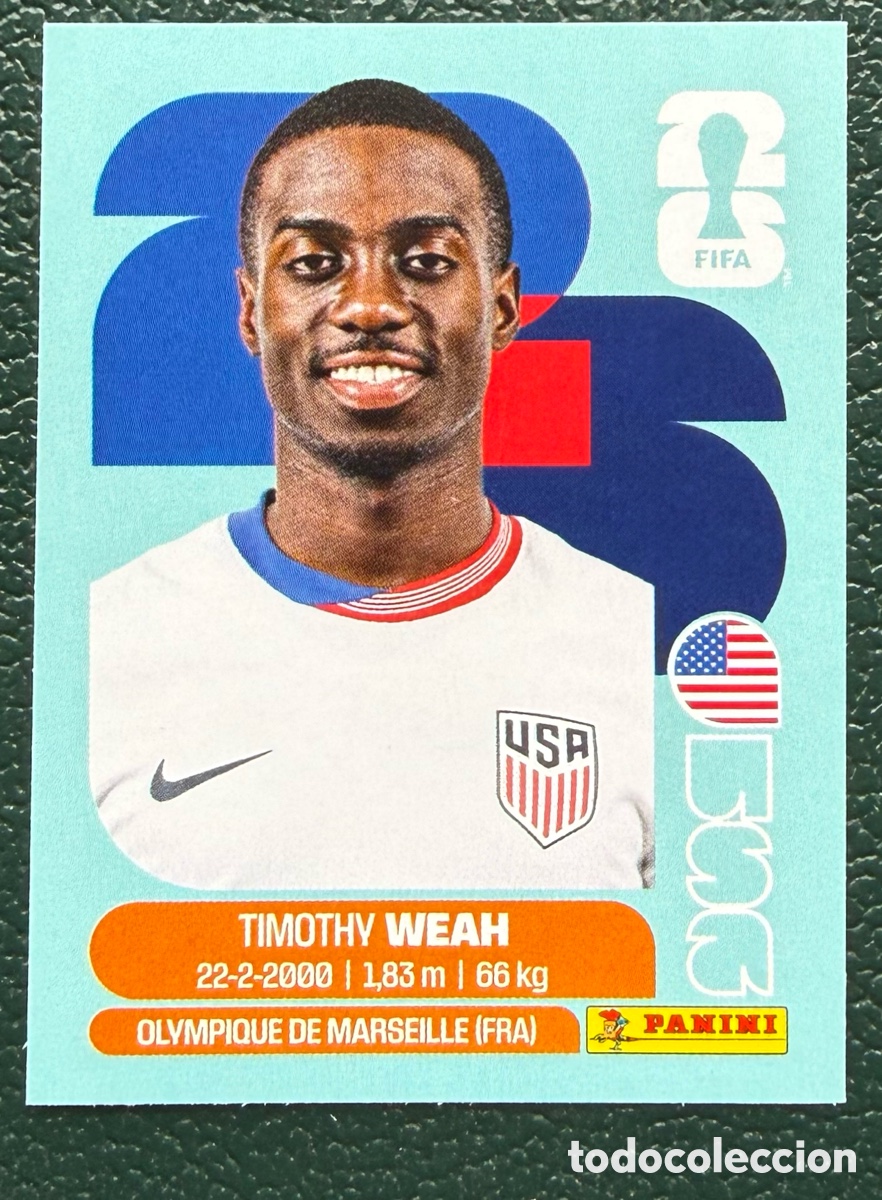 Cromos de Futebol: USA 12 TIMOTHY WEAH ESTADOS UNIDOS CROMOS ALBUM FIFA WORLD CUP MUNDIAL 2026 PANINI