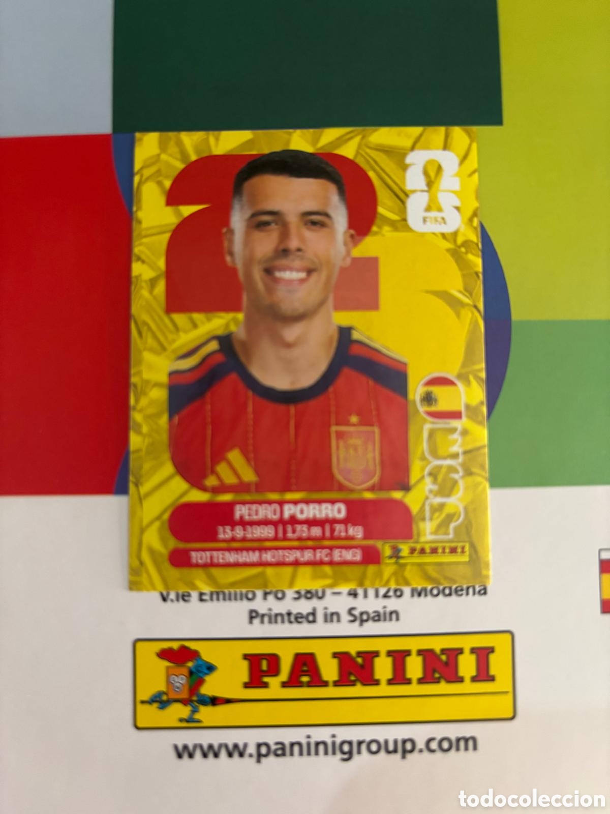 Cromos de f&uacute;tbol: PEDRO PORRO FIFA World Cup 2026 Sticker ESP 6 GOLD CRUMPLE
