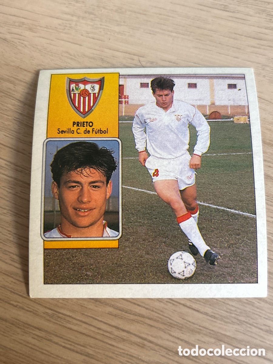 Cartes &agrave; collectionner de Football: PRIETO SEVILLA LIGA ESTE 1992 1993 92 93 NUNCA PEGADO SIN PEGAR