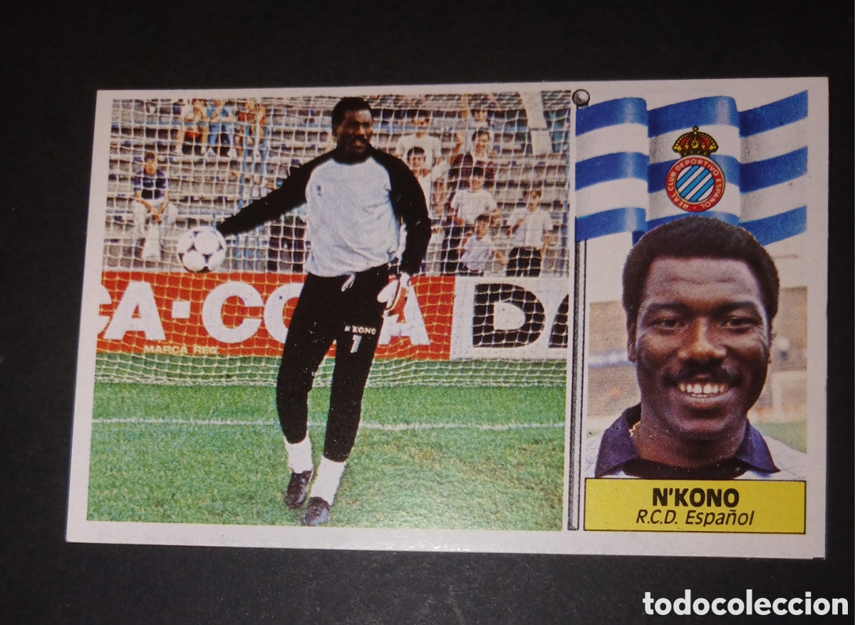 Figurine di Calcio: Cromo N'Kono - R.C.D. Espa&ntilde;ol - Ediciones Este - Liga 1986/87 (86/87) - Nuevo Sin Pegar