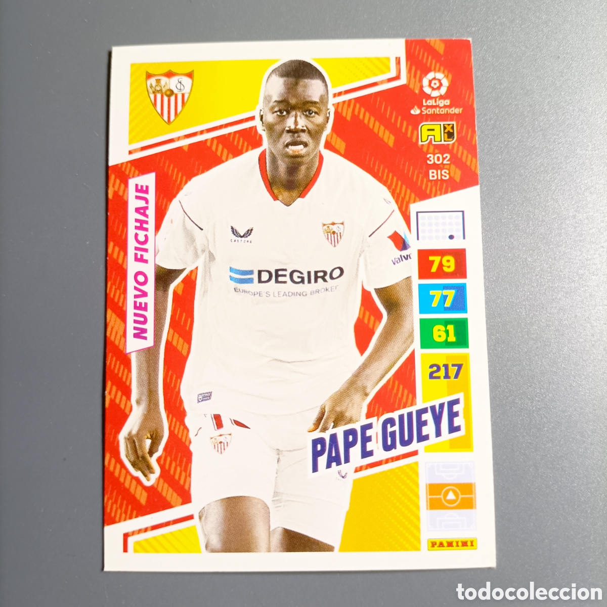 Cromos de f&uacute;tbol: ADRENALYN. LIGA 2022-2023 (SEVILLA) №302 BIS. PAPE GUEYE / NUEVO FICHAJE