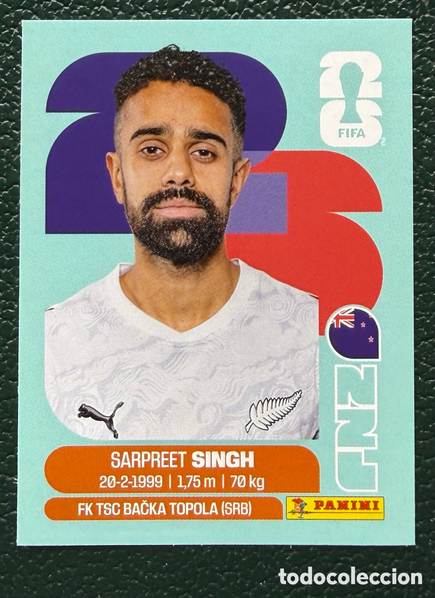 Fu&szlig;ball-Sticker: NZL 11 SARPREET SINGH NUEVA ZELANDA CROMOS ALBUM FIFA WORLD CUP MUNDIAL 2026 PANINI