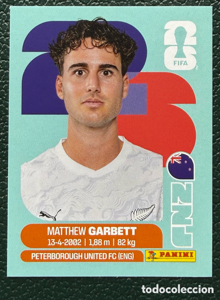 Fu&szlig;ball-Sticker: NZL 14 MATTHEW GARBETT NUEVA ZELANDA CROMOS ALBUM FIFA WORLD CUP MUNDIAL 2026 PANINI