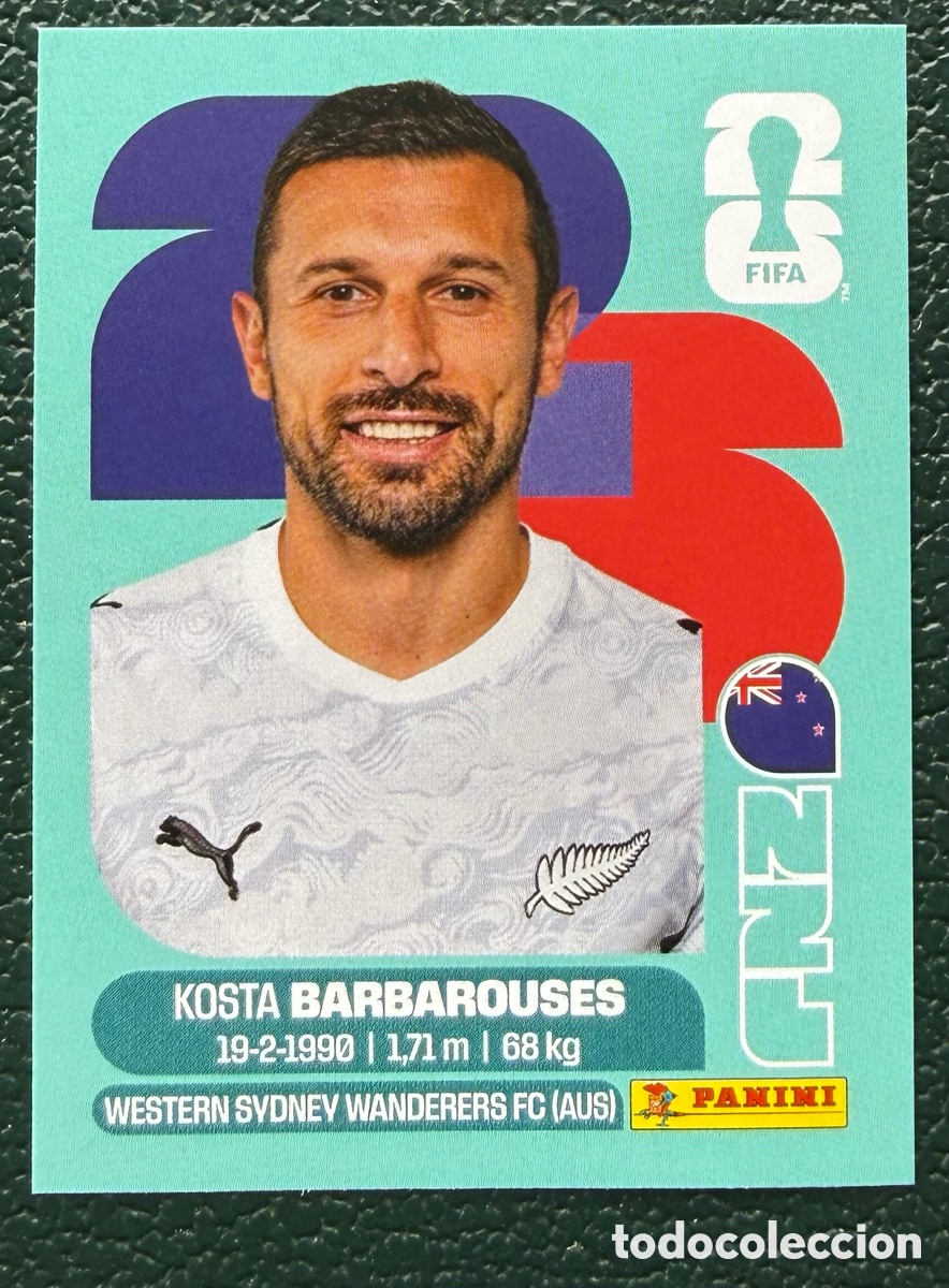 Figurine di Calcio: NZL 20 KOSTA BARBAROUSES NUEVA ZELANDA CROMOS ALBUM FIFA WORLD CUP MUNDIAL 2026 PANINI