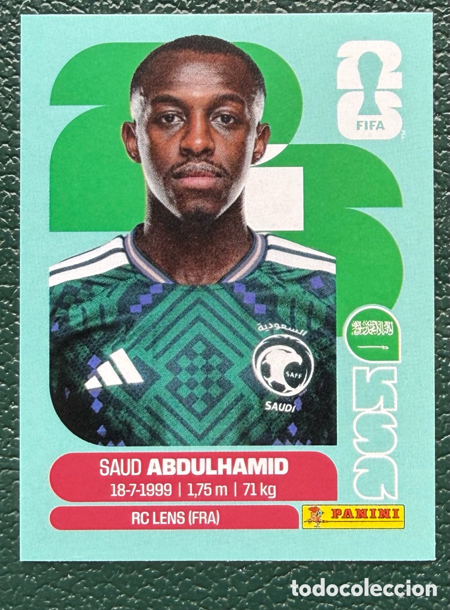 Fu&szlig;ball-Sticker: KSA 4 SAUD ABDULHAMID ARABIA SAUDI CROMOS ALBUM FIFA WORLD CUP MUNDIAL 2026 PANINI