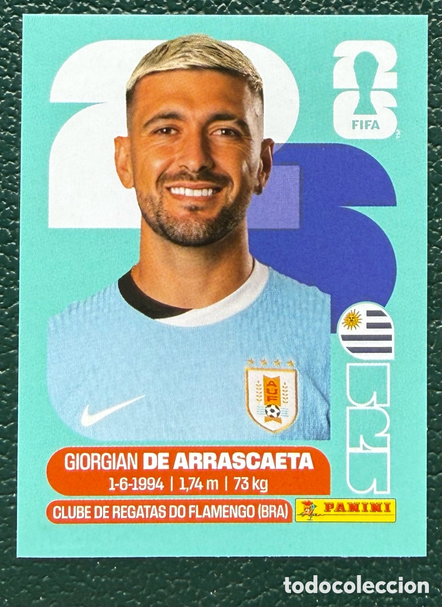 Figurine di Calcio: URU 11 GIORGIAN DE ARRASCAETA URUGUAY CROMOS ALBUM FIFA WORLD CUP MUNDIAL 2026 PANINI