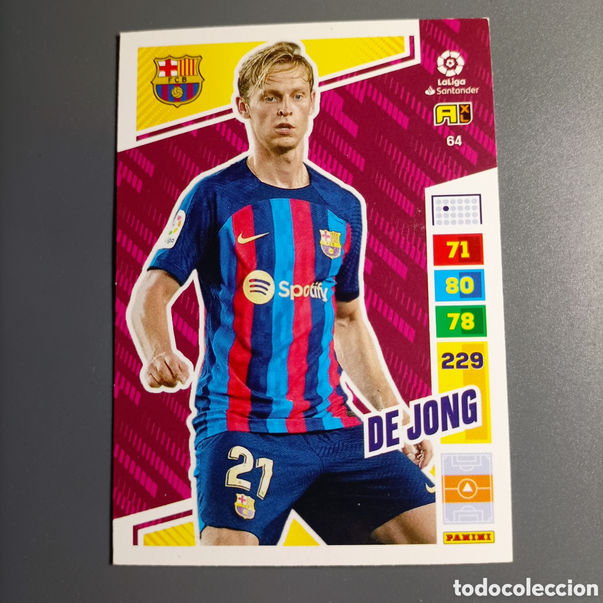 Cromos de f&uacute;tbol: ADRENALYN. LIGA 2022-2023 (FC BARCELONA) №64 DE JONG