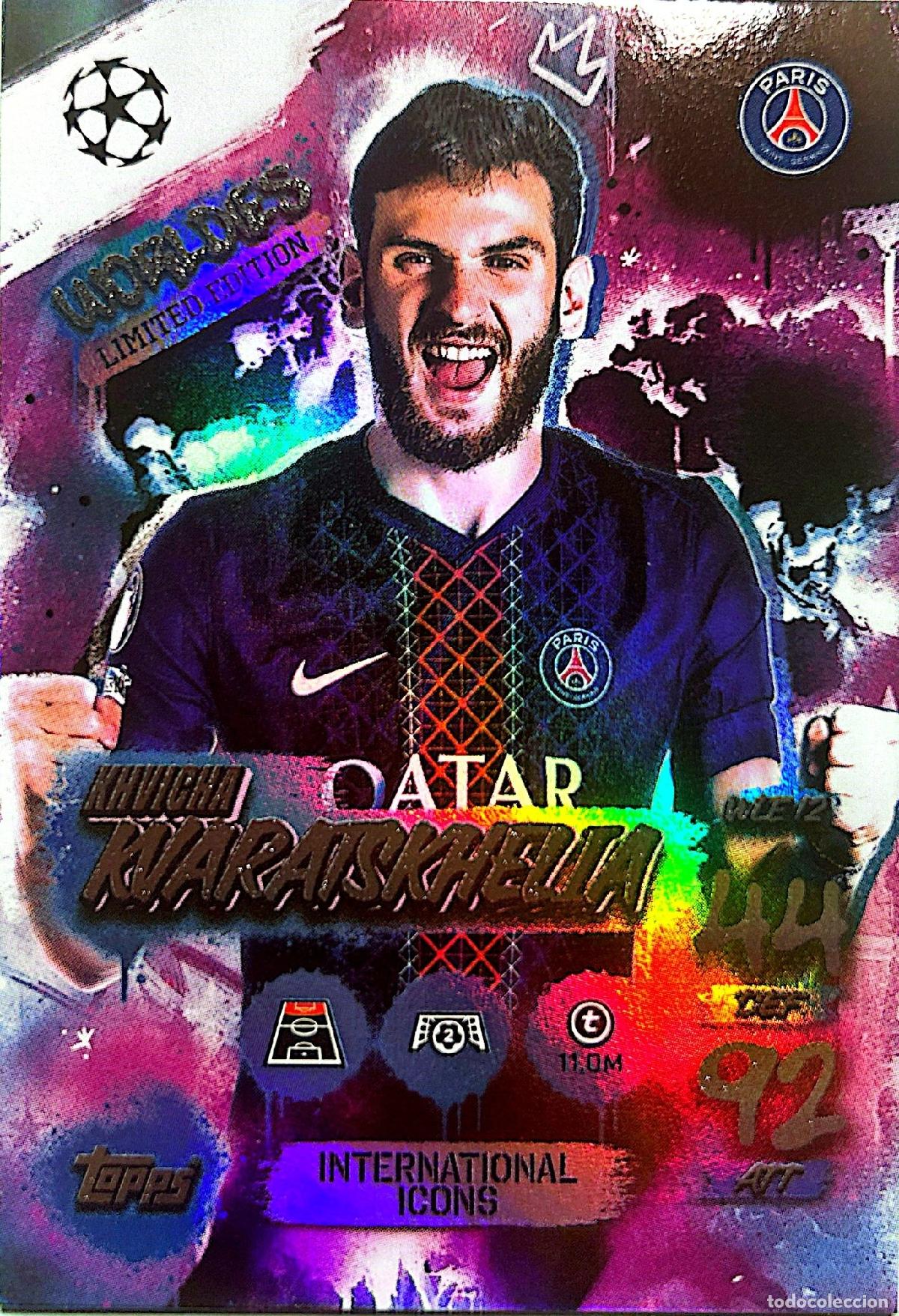 Cromos de f&uacute;tbol: Cromo Khvicha Kvaratskhelia Paris Saint-Germain Topps Match Attax UCL 2025-2026
