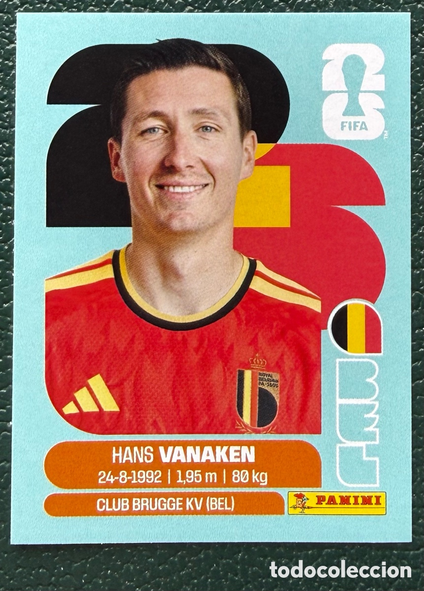 Fu&szlig;ball-Sticker: BEL 14 HANS VANAKEN BELGICA CROMOS ALBUM FIFA WORLD CUP MUNDIAL 2026 PANINI