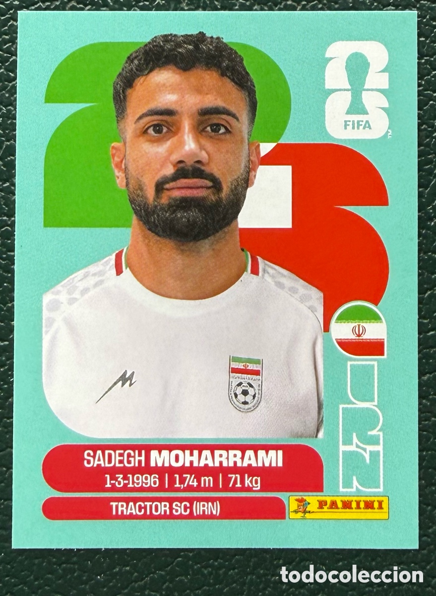 Cartes &agrave; collectionner de Football: IRN 9 SADEGH MOHARRAMI IRAN CROMOS ALBUM FIFA WORLD CUP MUNDIAL 2026 PANINI