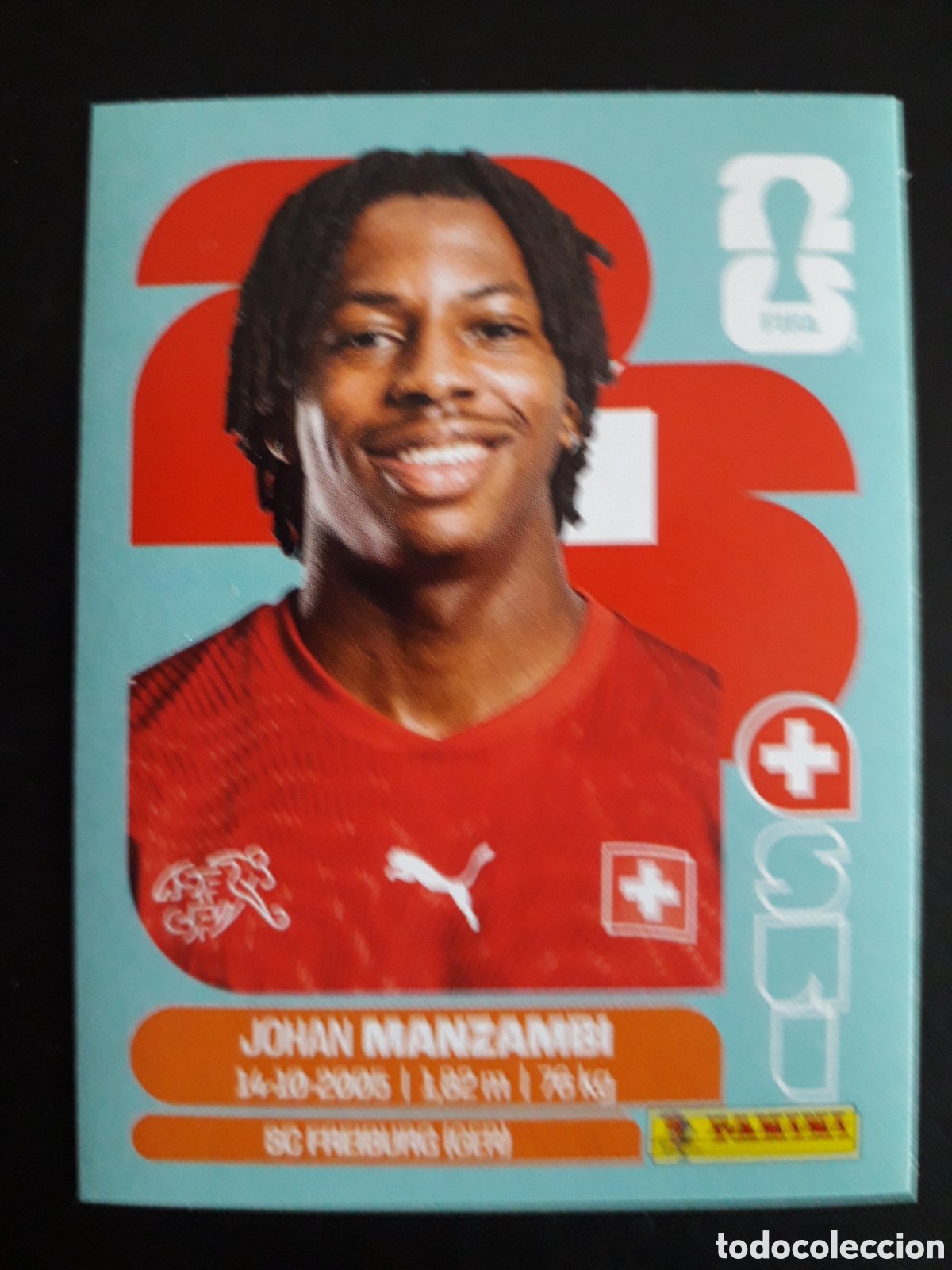 Cromos de f&uacute;tbol: MANZAMBI SUIZA SUI 15 MUNDIAL F&Uacute;TBOL 2026 FIFA WORLD CUP PANINI SIN PEGAR PEDIDO M&Iacute;NIMO 3&euro;