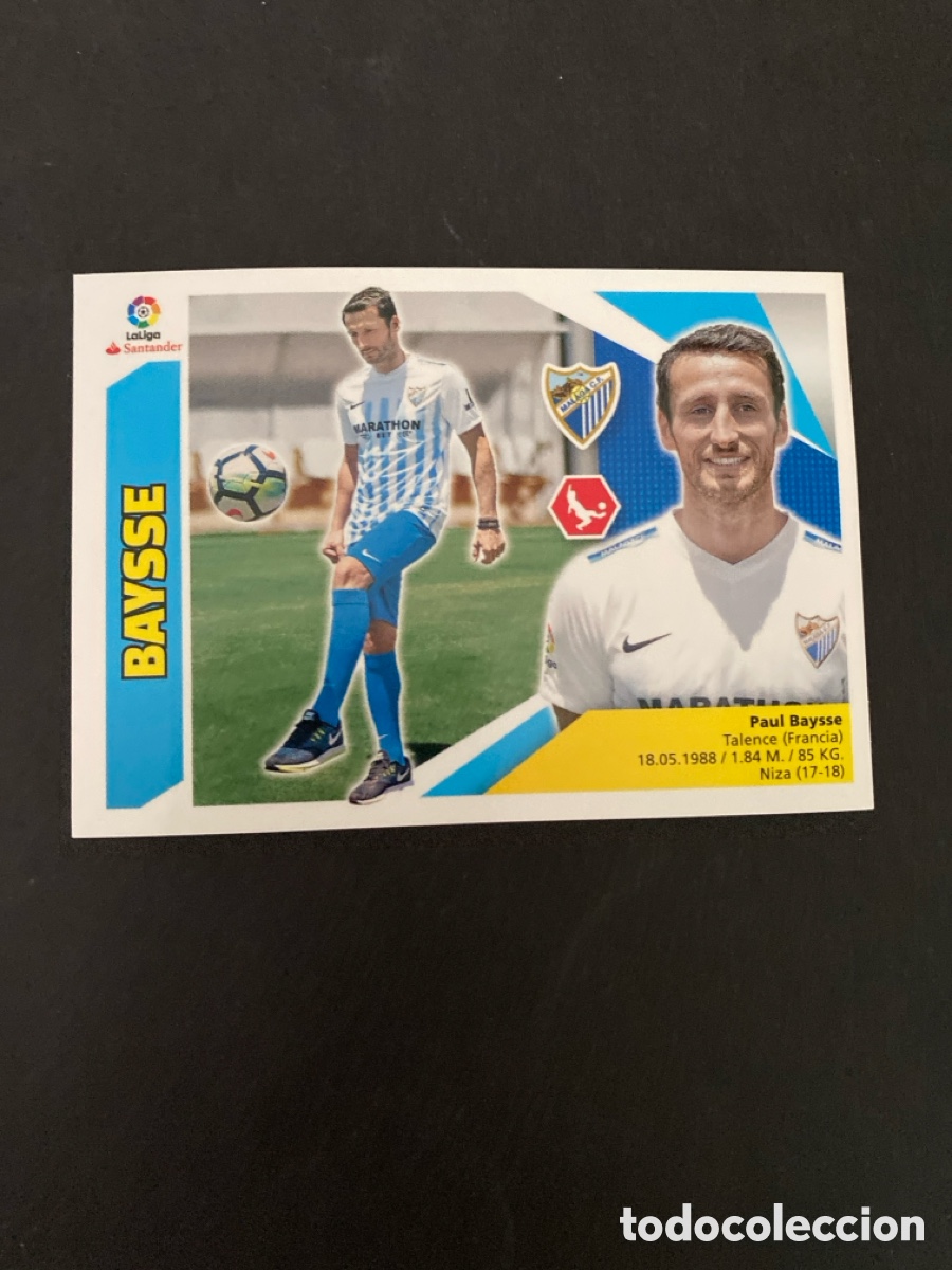 Cromos de f&uacute;tbol: Cromo liga 17/18 M&aacute;laga CF N* 4