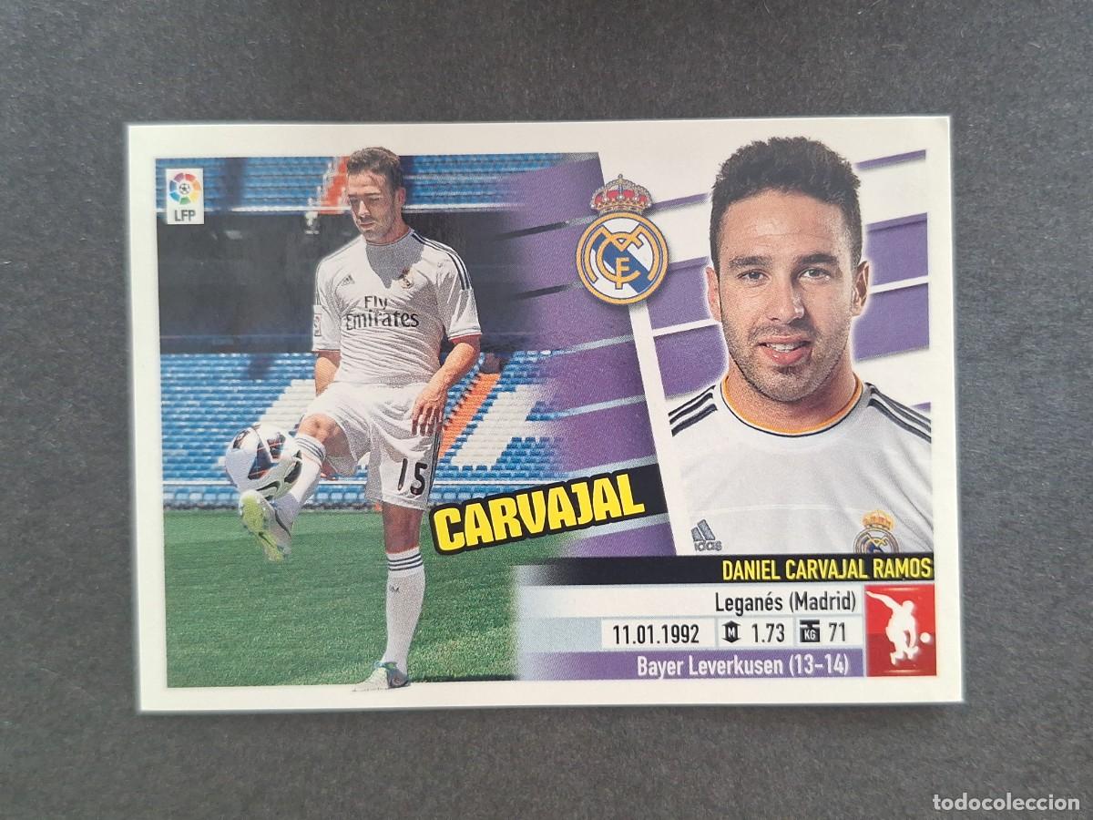 Cromos de f&uacute;tbol: L5 CARVAJAL REAL MADRID FICHAJE 10 LIGA ESTE 2013 2014 13 14 NUNCA PEGADO SIN PEGAR