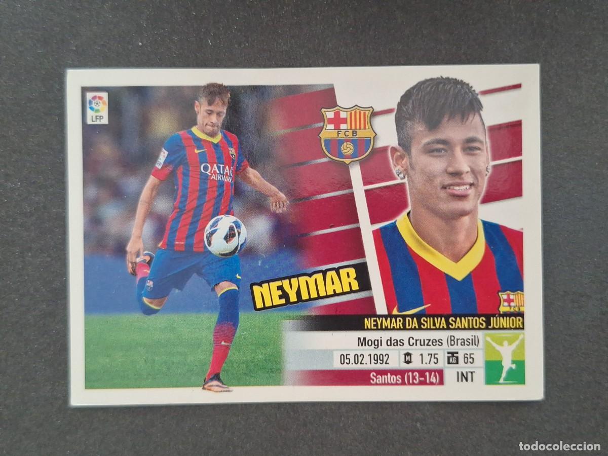 Cromos de f&uacute;tbol: L5 NEYMAR VERSION F. C. BARCELONA FICHAJE 1 LIGA ESTE 2013 2014 13 14 NUNCA PEGADO SIN PEGAR
