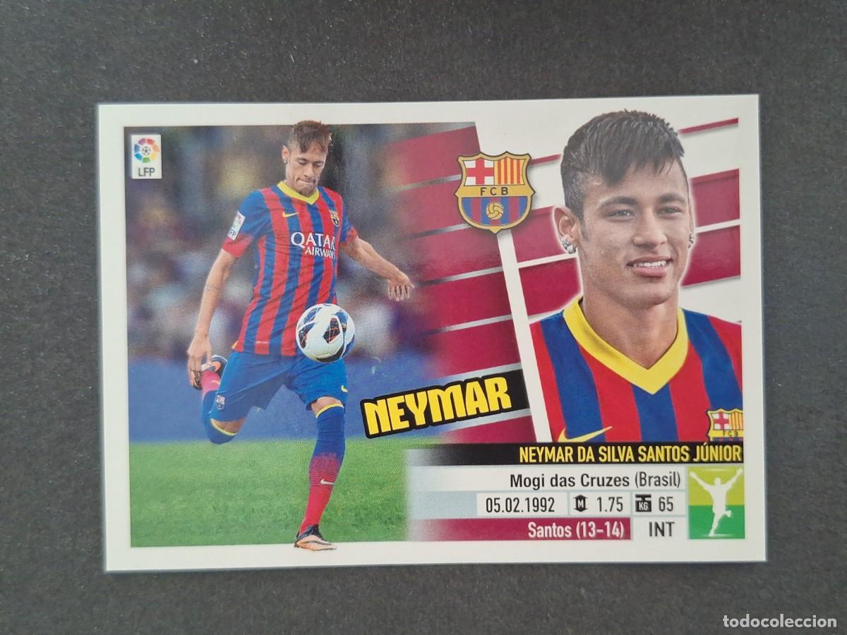 Cromos de f&uacute;tbol: L5 NEYMAR VERSION F. C. BARCELONA FICHAJE 1 LIGA ESTE 2013 2014 13 14 NUNCA PEGADO SIN PEGAR