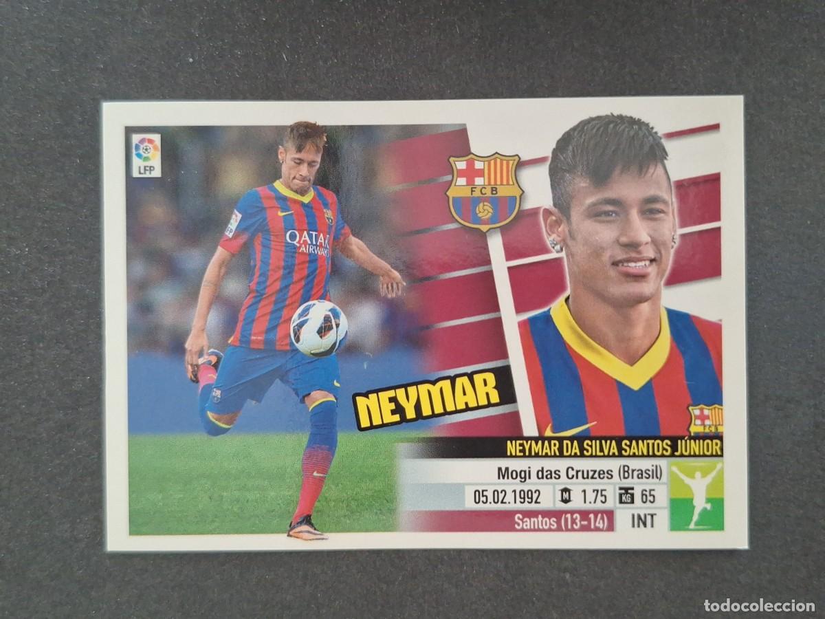 Cromos de f&uacute;tbol: L5 NEYMAR VERSION F. C. BARCELONA FICHAJE 1 LIGA ESTE 2013 2014 13 14 NUNCA PEGADO SIN PEGAR