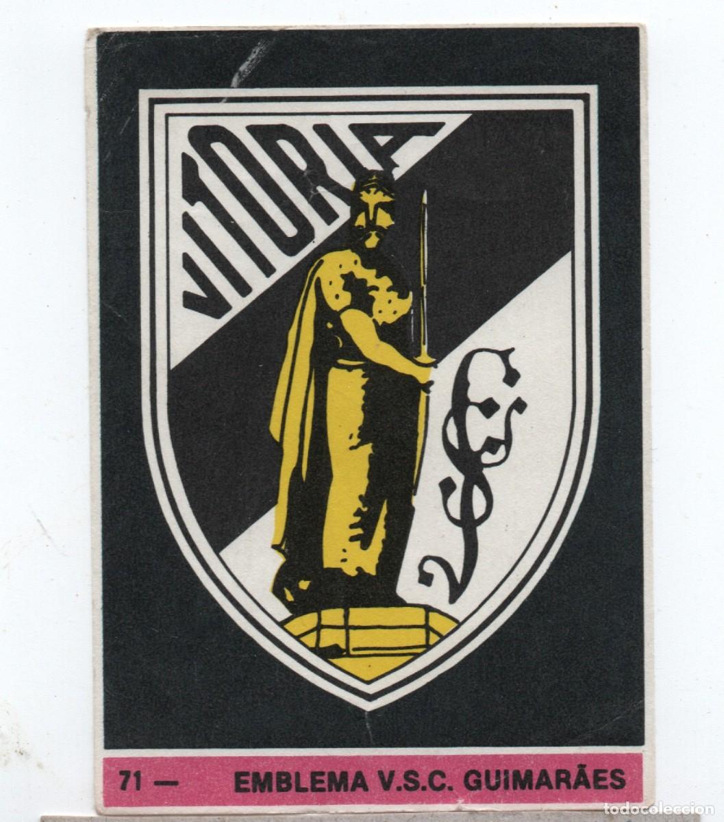 Figurine di Calcio: PORTUGAL OLD FOOTBALL STICKER # 71 - EMBLEMA V.S.C. GUIMAR&Atilde;ES, NORMAL CONDITION