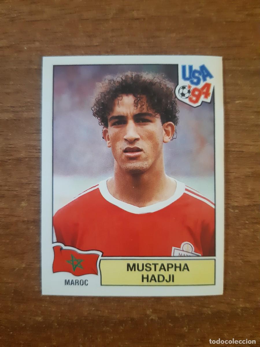 Cromos de f&uacute;tbol: N&deg;409 Mustapha Hadji (Marruecos) Mundial USA 94 PANINI. Nunca pegado, sin pegar