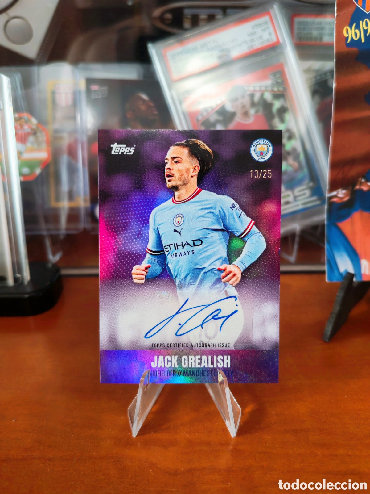 Cromos de f&uacute;tbol: Jack Grealish auto /25 Topps Manchester City Purple