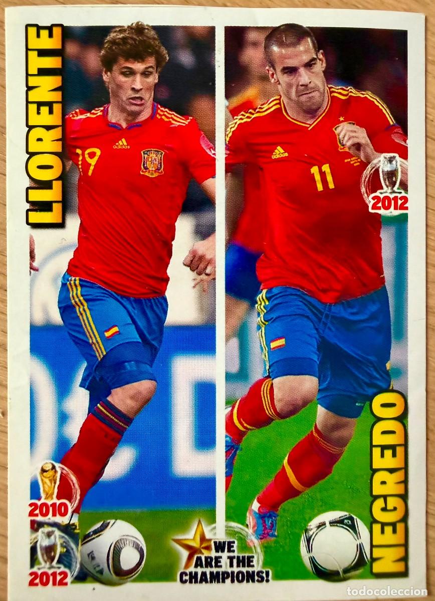 Cromos de f&uacute;tbol: LLORENTE NEGREDO WE ARE THE CHAMPIONS 2012 12 JUGON PANINI SIN PEGAR STICKER CROMOS PARTE LAMINA 6