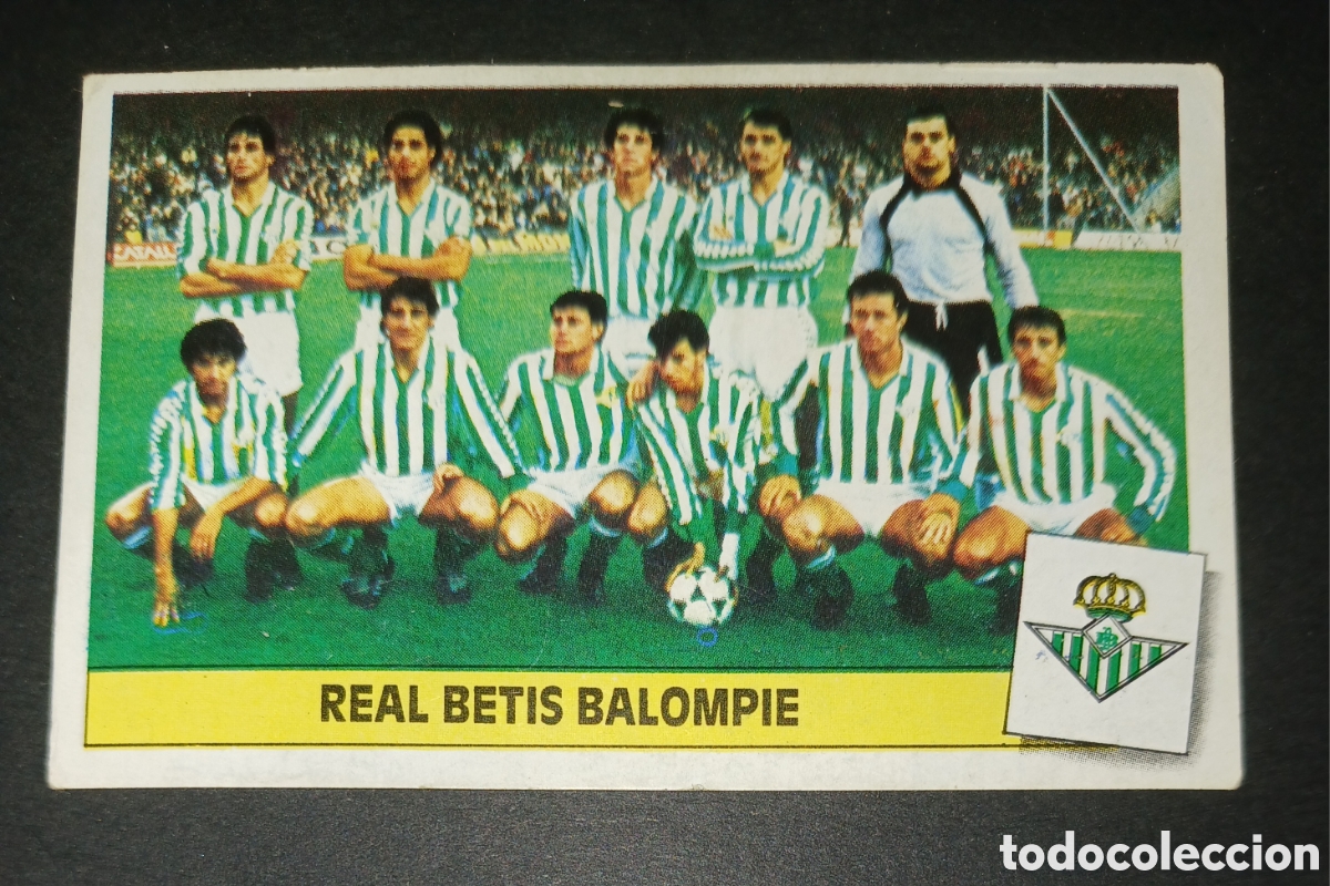 Cromos de f&uacute;tbol: Cromo Alineaci&oacute;n Equipo - Real Betis - Ediciones Este Liga 1986/1987 (86-87) - Nuevo Sin Pegar