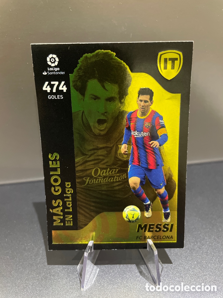 Cromos de f&uacute;tbol: Lionel Messi 3 M&aacute;s Goles Isla del Tesoro Liga Este 2021-22 FC Barcelona