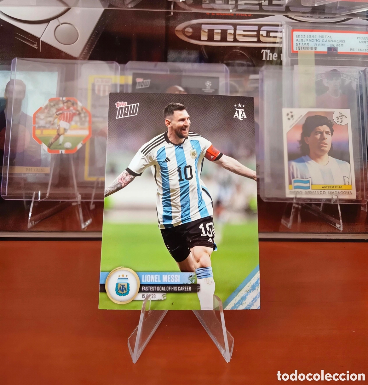 Cromos de f&uacute;tbol: Messi Topps Now #1 Fastest goal of his career