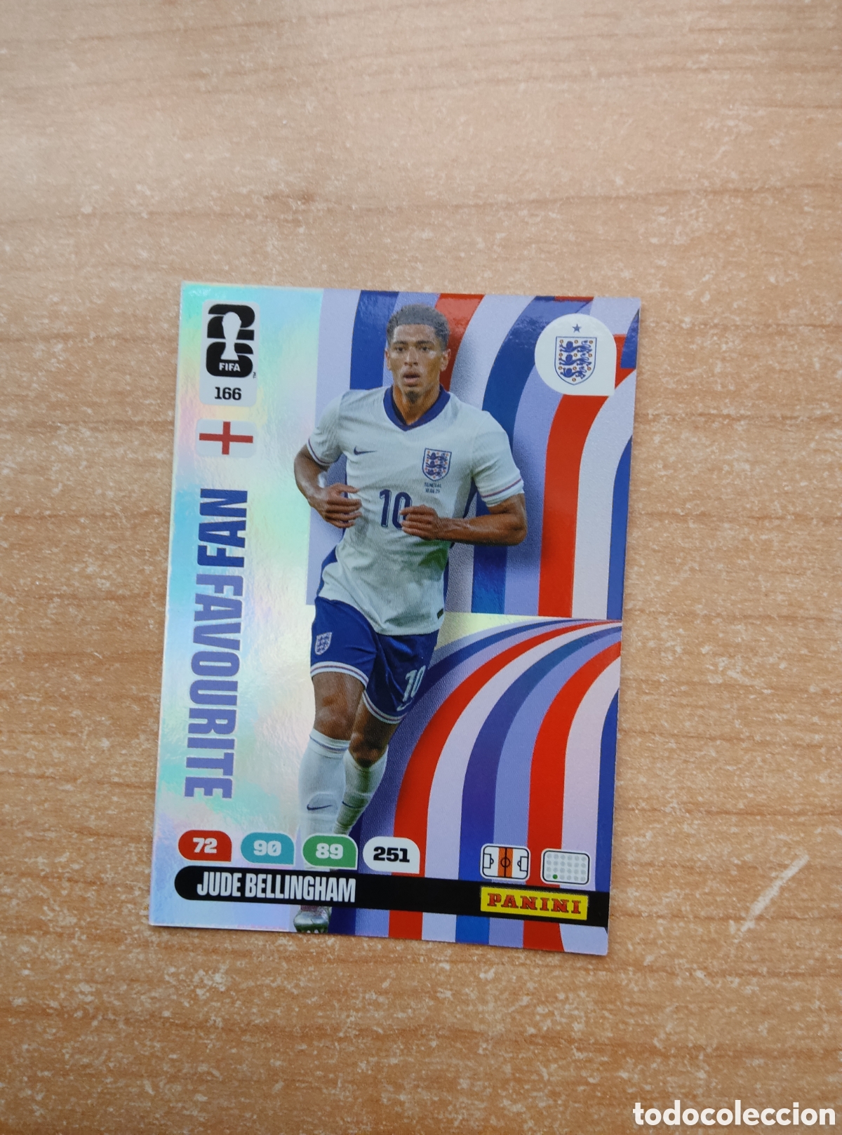 Cromos de f&uacute;tbol: 166 JUDE BELLINGHAM INGLATERRA FAN FAVOURITE ADRENALYN XL MUNDIAL 2026
