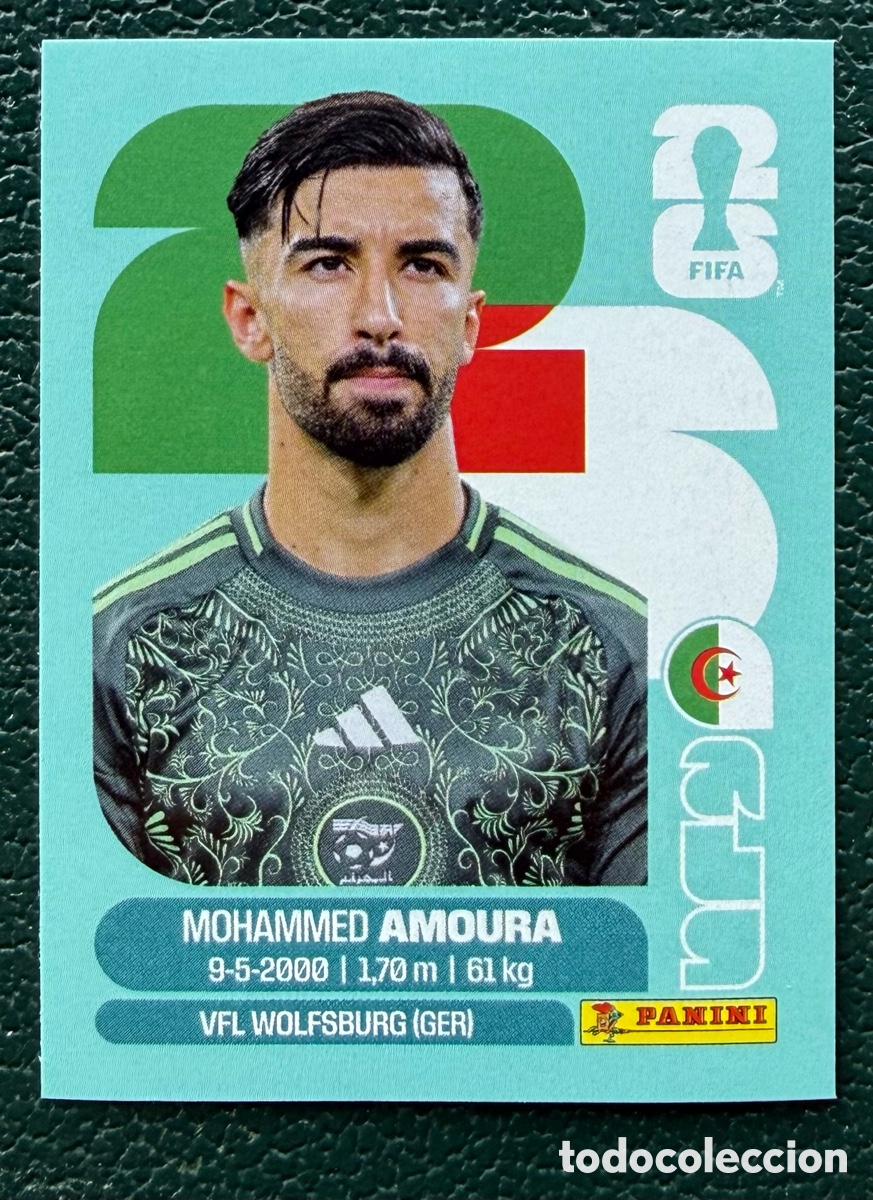 Cromos de f&uacute;tbol: ALG 20 MOHAMMED AMOURA ARGELIA CROMOS ALBUM FIFA WORLD CUP MUNDIAL 2026 PANINI