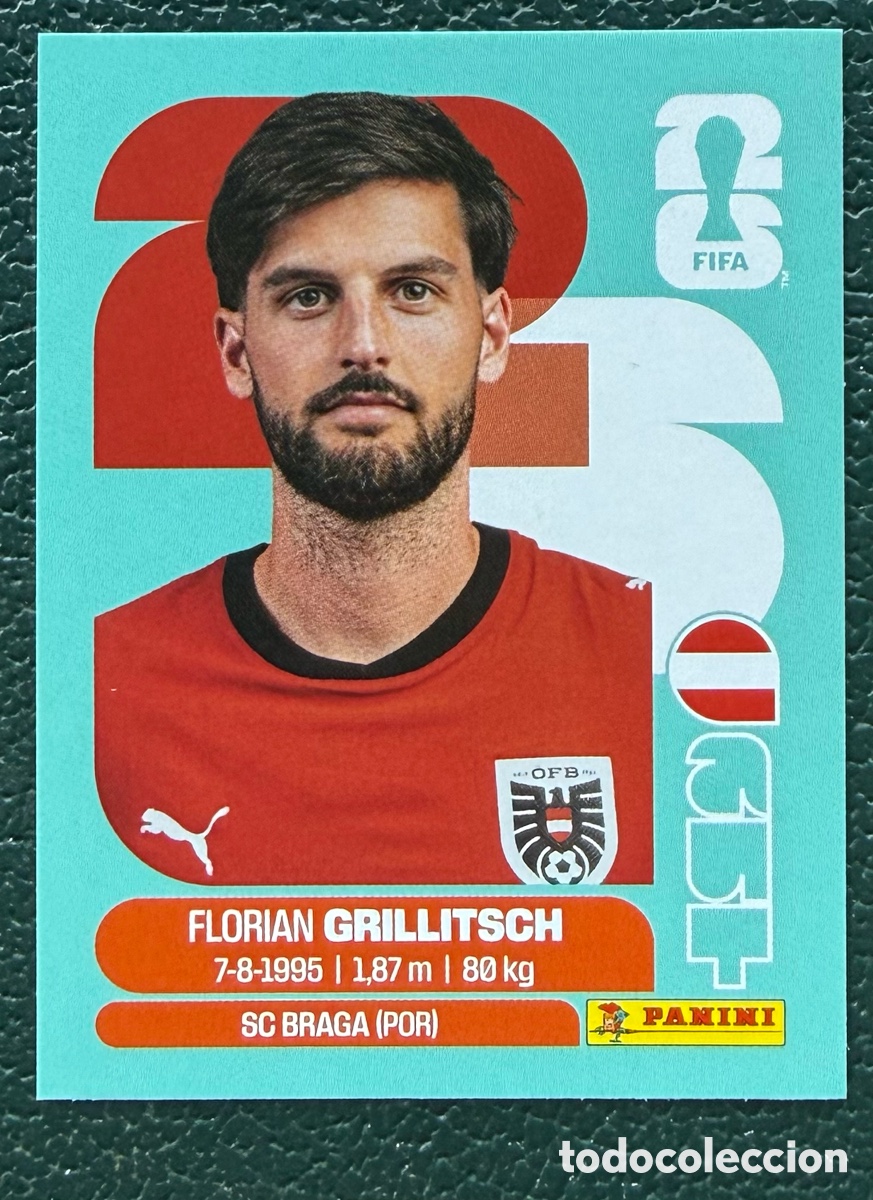 Cromos de f&uacute;tbol: AUT 14 FLORIAN GRILLITSCH AUSTRIA CROMOS ALBUM FIFA WORLD CUP MUNDIAL 2026 PANINI